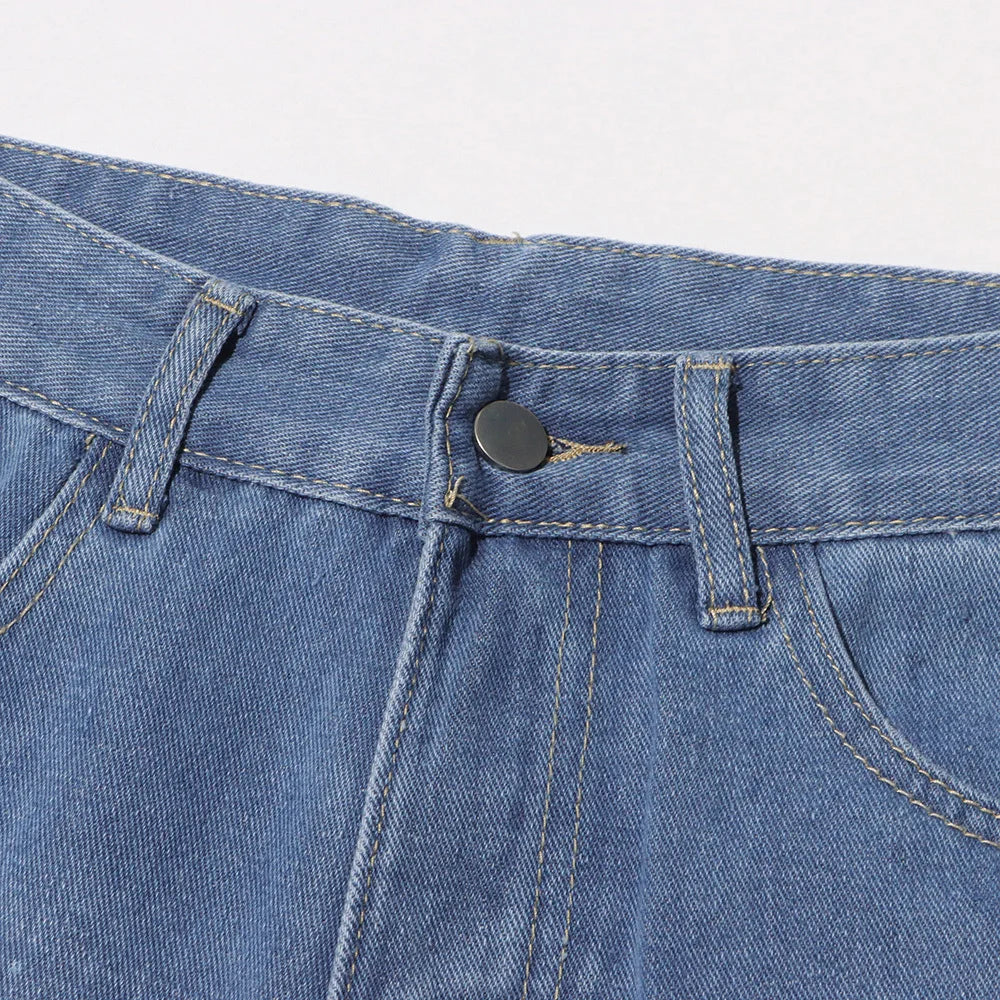 TWOTWINSTYLE Hollow Out Spliced Diamonds Loose Denim Pant For Women High Waist Patchwork Lace Casual Jeans Female Fashion Style