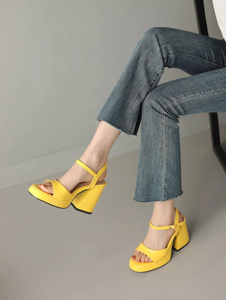 2023 Summer New Shoes Woman Brand Women's Platform Shoes Fashion Comfortable Thick Sole Sandals Square High Heels