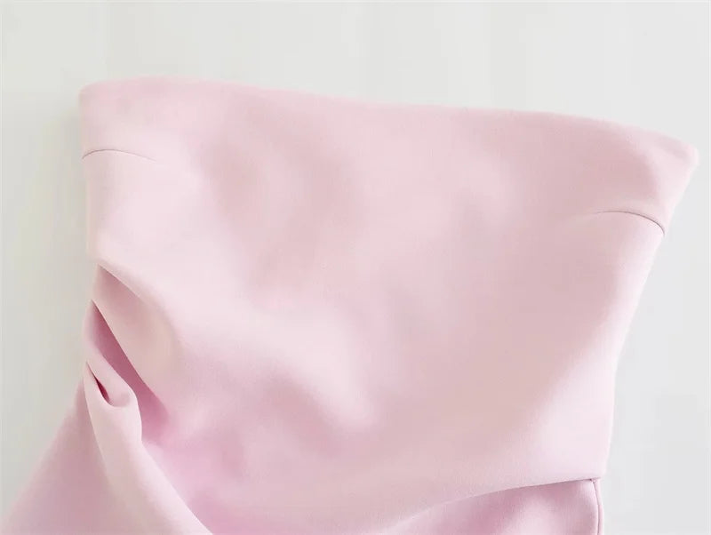 MUJER off Shoulder Crop Top Woman Ruched Backless Tube Top Women Summer Corset Top Female Sexy Tanks Camis Tops for Women 2025