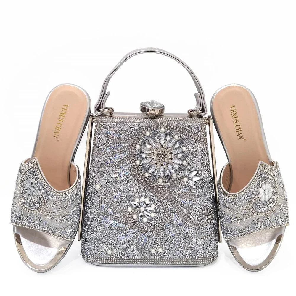 Elegant Ladies Handbags Royal Wedding Party Shoes And Bags Work Shoes Lightweight Comfortable Casual Shoes With Bag