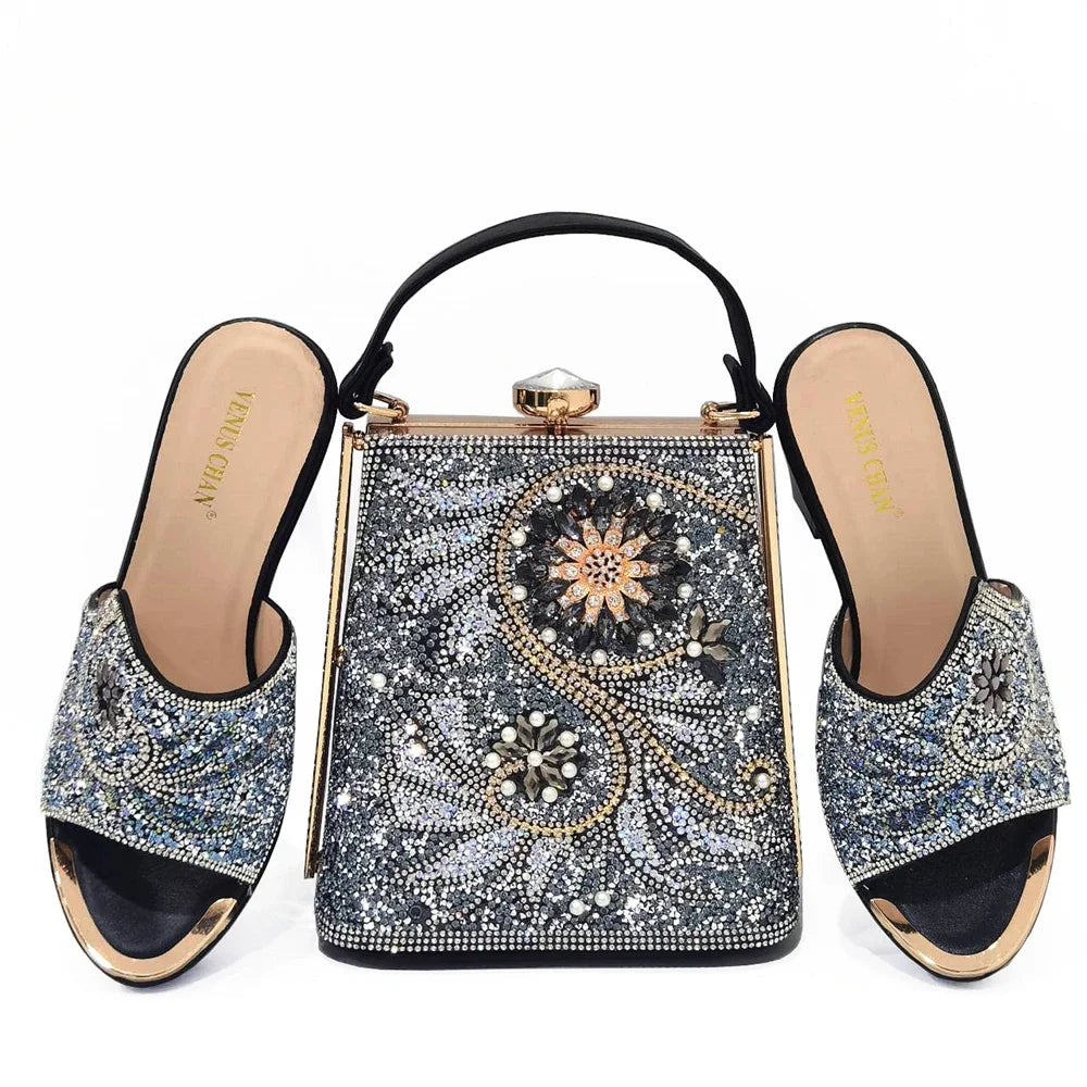 Elegant Ladies Handbags Royal Wedding Party Shoes And Bags Work Shoes Lightweight Comfortable Casual Shoes With Bag