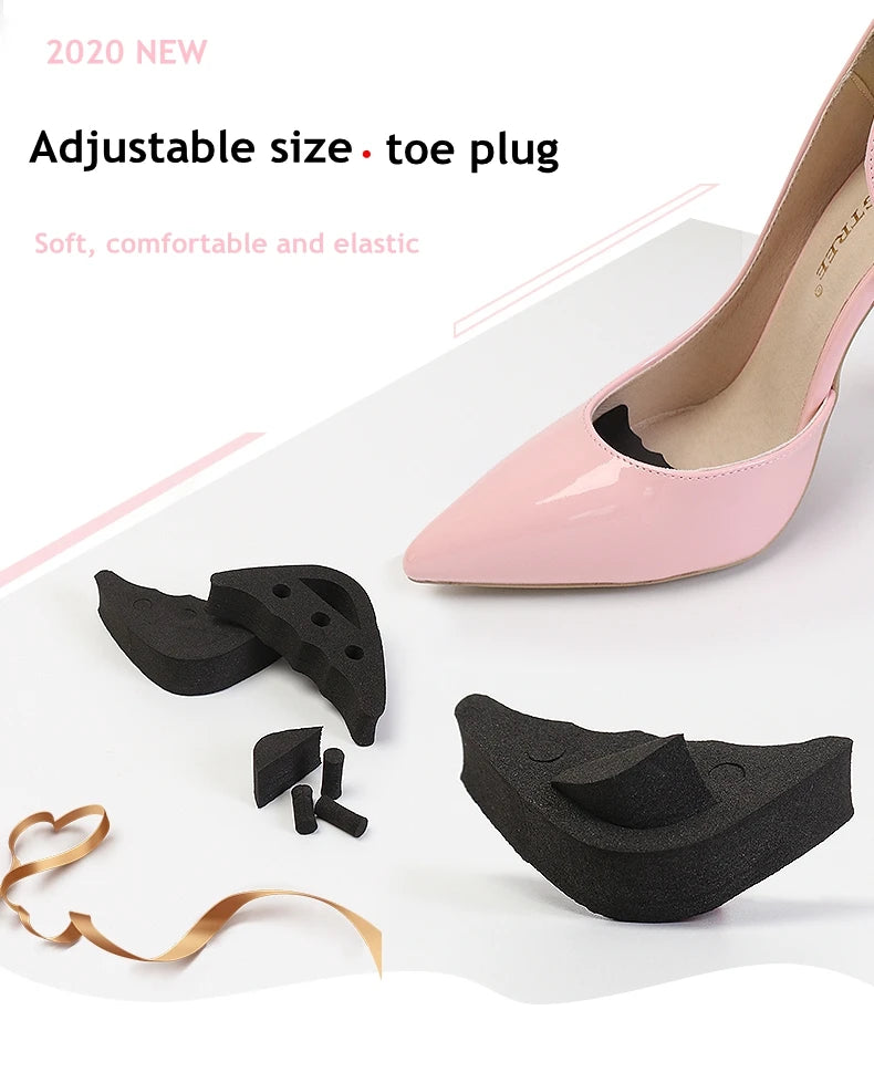 Women High Heel Half Forefoot Insert Toe Plug Cushion Pain Relief Protector Big Shoes Toe Front Filler Adjustment 1 Pair