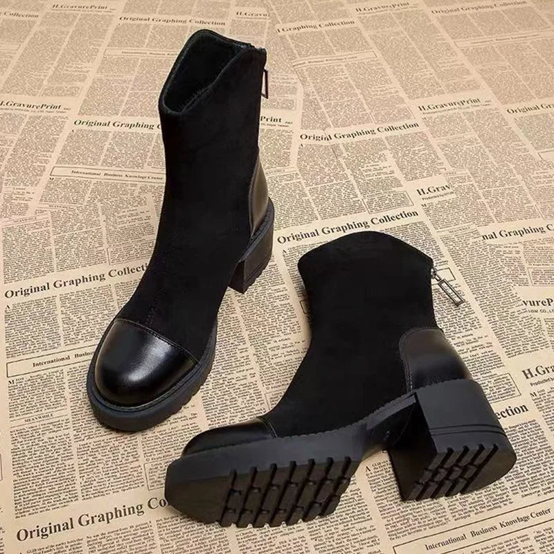 High Heels Ankle Boots for Women's Heeled Suede Designer Shoes 2025 Pumps Walking Winter Boots New Trend Fashion Mujer De Botas