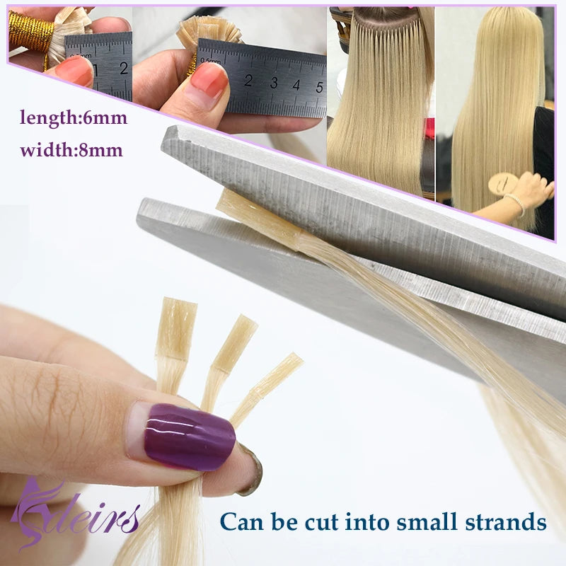 ADEIRS Flat Tip Hair Extensions 100% Real Human Hair Fusion Keratin Capsule Hair Extensions Brown Blonde Straight 1g/Strand
