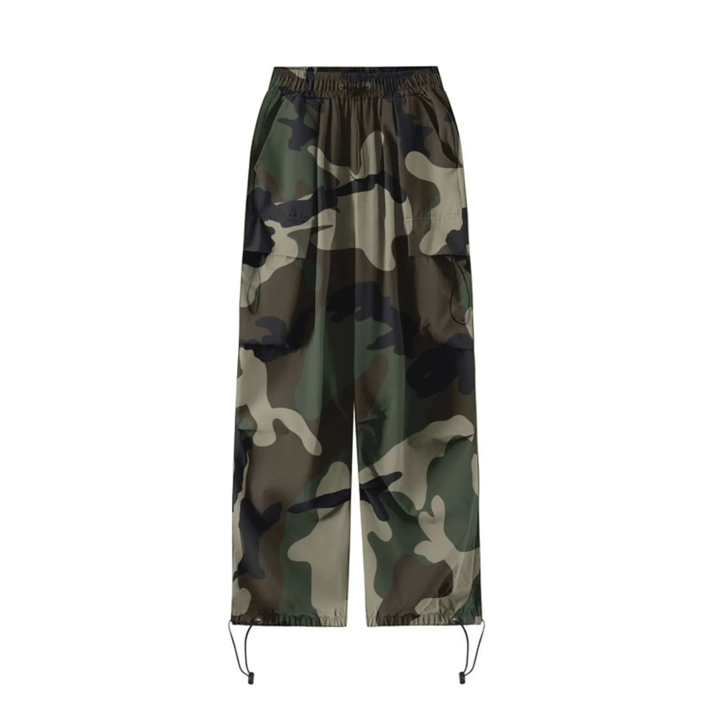 Women Camouflage Sweatpant Streetwear Harajuku Drawstring Elastic Waist Harem Pants Hip Hop Parachute Y2k Baggy Jogger Pants