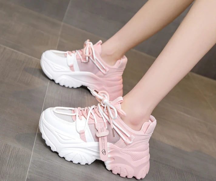 Women's Shoes Casual Shoes Spring Thick Sole Platform Woman Tennis Fashion 2025 Versatile Leisure Sneakers