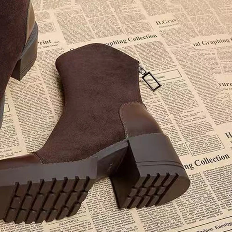 High Heels Ankle Boots for Women's Heeled Suede Designer Shoes 2025 Pumps Walking Winter Boots New Trend Fashion Mujer De Botas