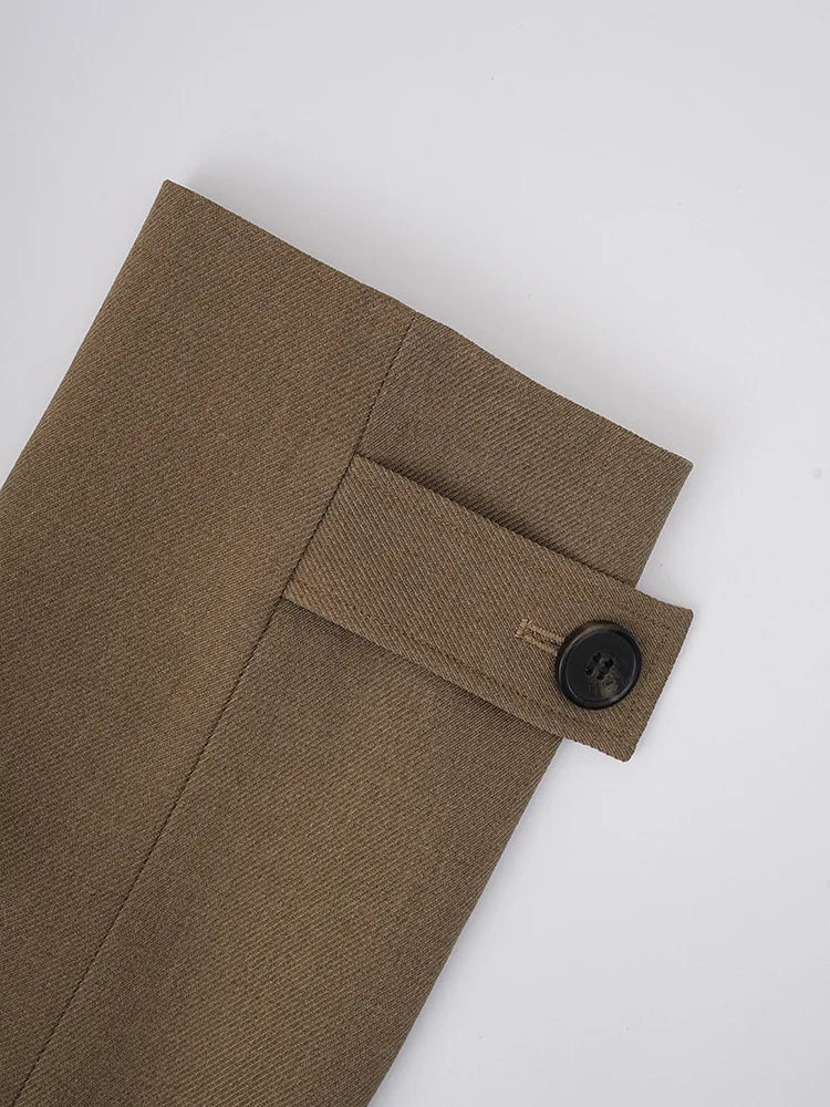 KWTX 2025 Spring Summer Brown Blazer Women's Vintage Slim Single Breasted Belted Jacket Pocket Elegant Office Casual Outfit