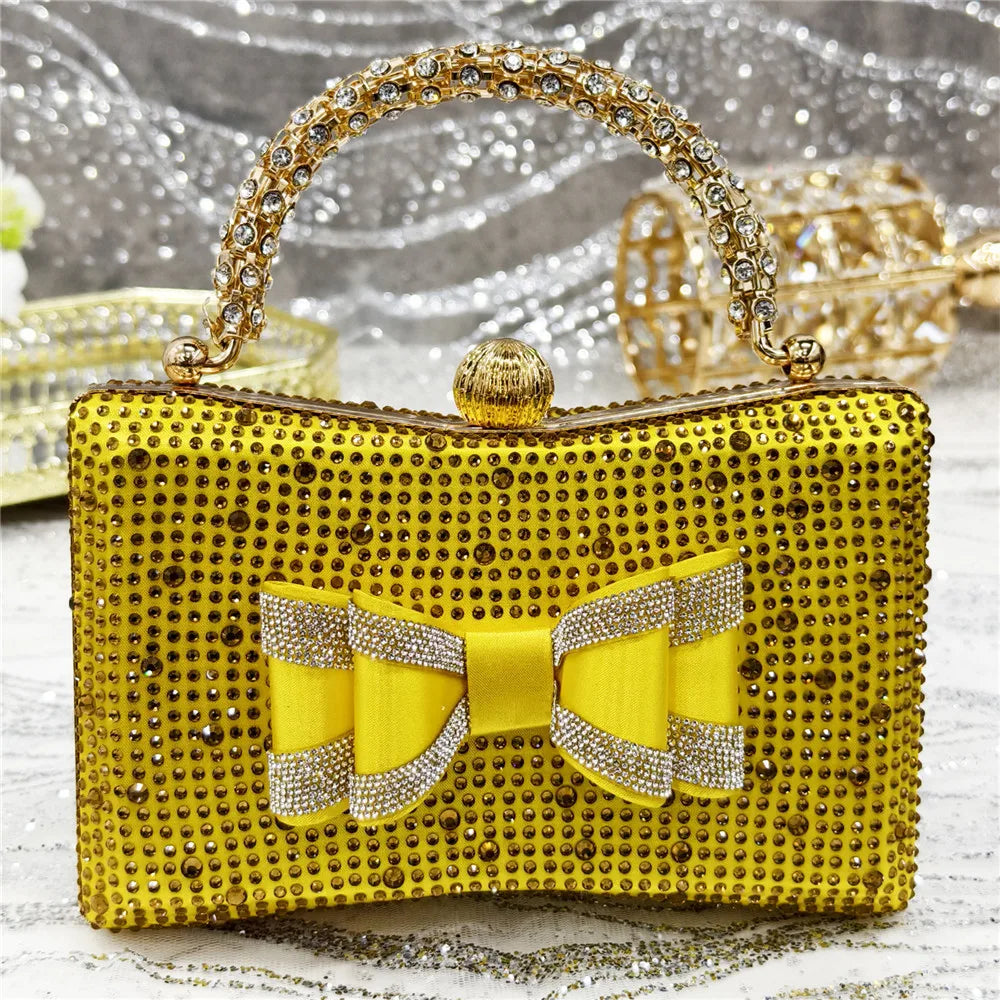 Med Heel Shoes for Women Hollowed Out Embroidery Rhinestone Italian Design Olive-green Color Pointed-Toe Shoes and Bags Set