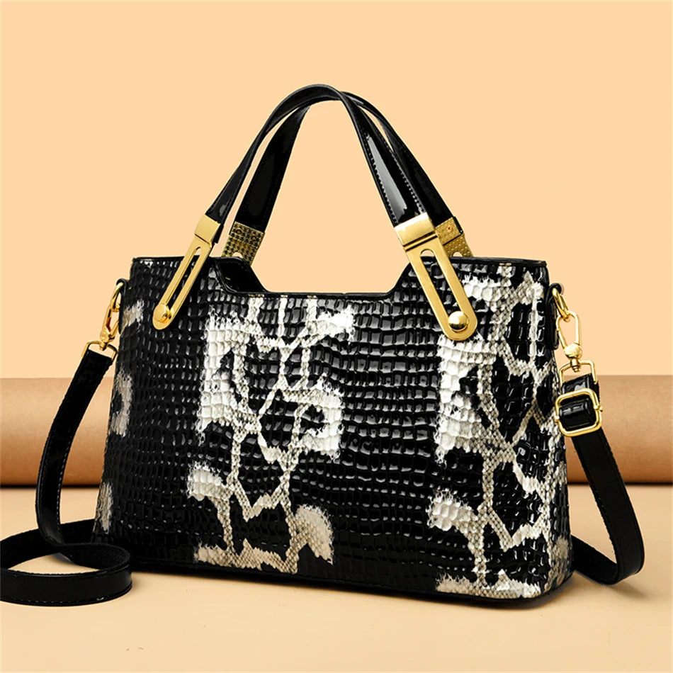 Fashion Trend Noble Women Handbag Python Pattern Luxury Ladies Party Handbag and Purse Elegant Wedding Party Casual Tote 2024