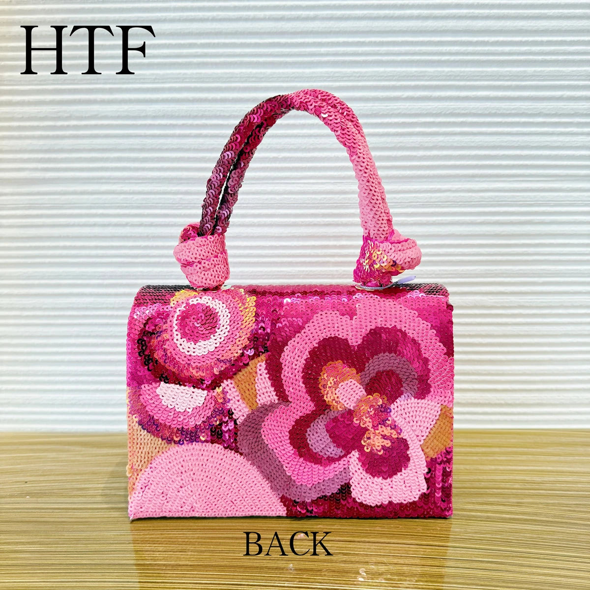 New Design Flower Beaded Handbag Women's Shiny Evening Bags For Wedding Lady Party Beading Totes Crossbody Bag