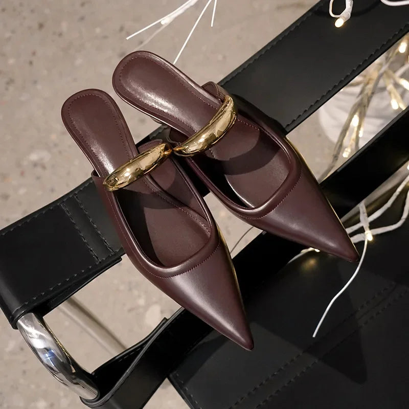 Black High-heeled Shoes for Women 2024 New Style Toe Sandals with Pointed Tips Womens Shoes Sandals Zapatos De Mujer