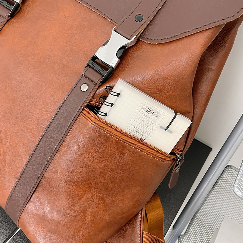 Large Capacity Schoolbag Flip PU Multifunctional