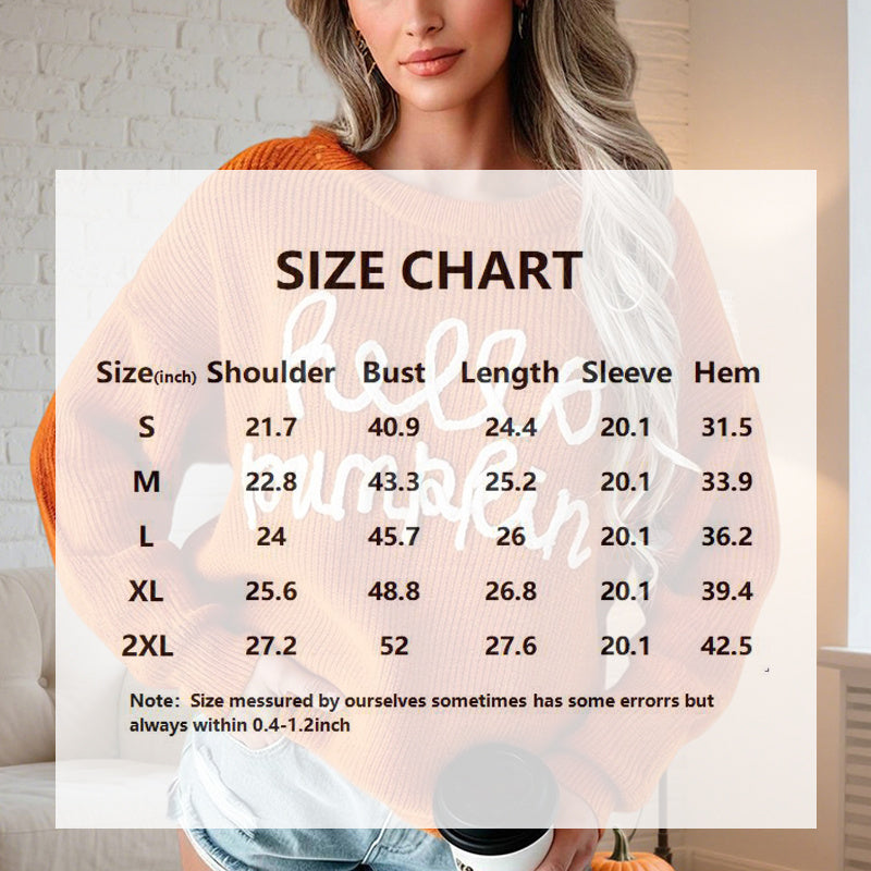 Women's Casual Round Neck Long Sleeve Letter Graphic Sweater Fall Winter Warm Comfortable Pullover Tops